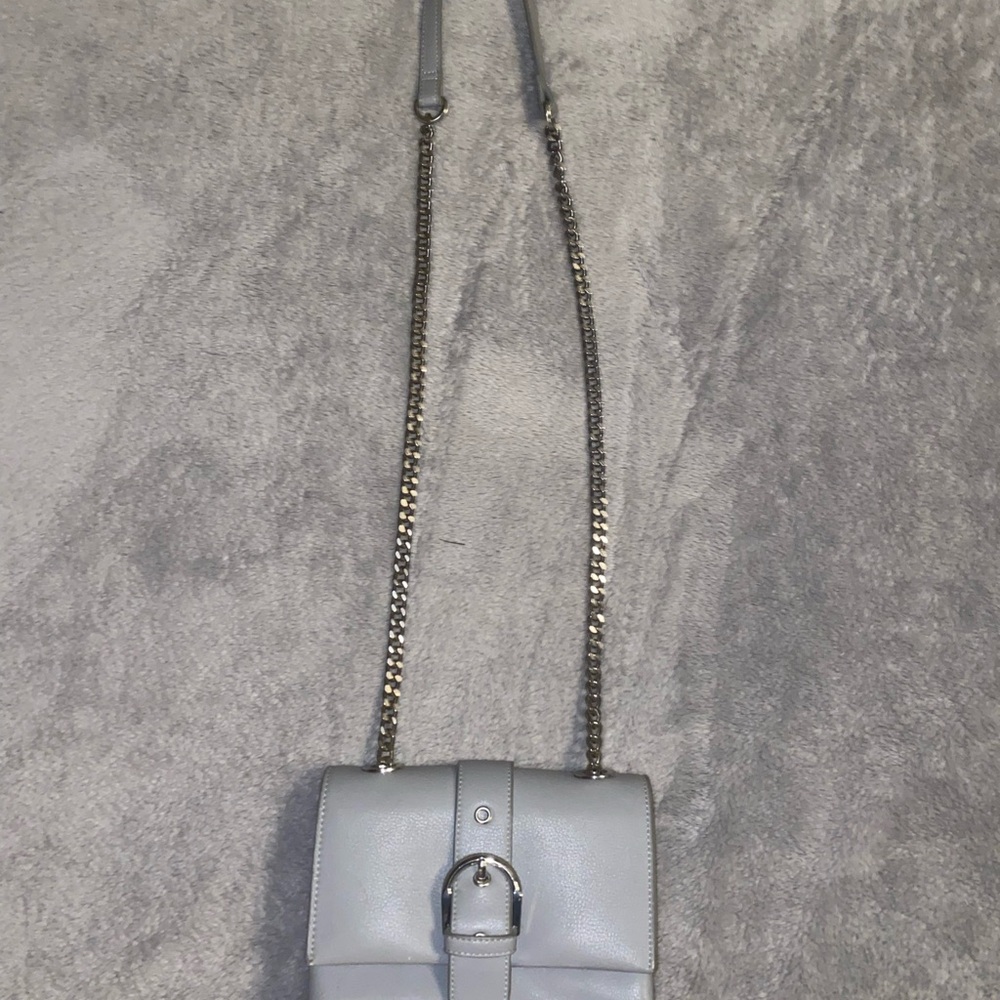 Elegant Light Blu Leather Shoulder Bag